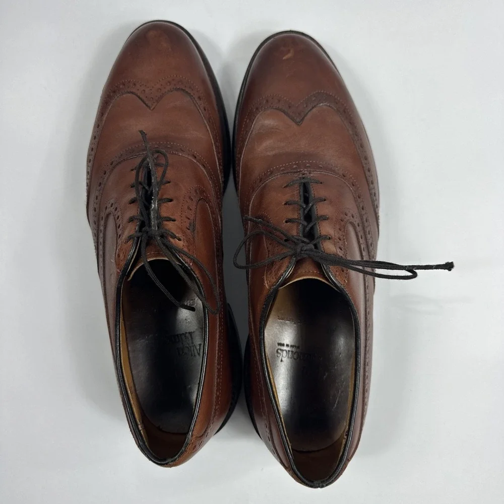 ALLEN EDMONDS Birmingham‎ Mens 10D Dress Shoes Brown Wingtip Leather Oxford